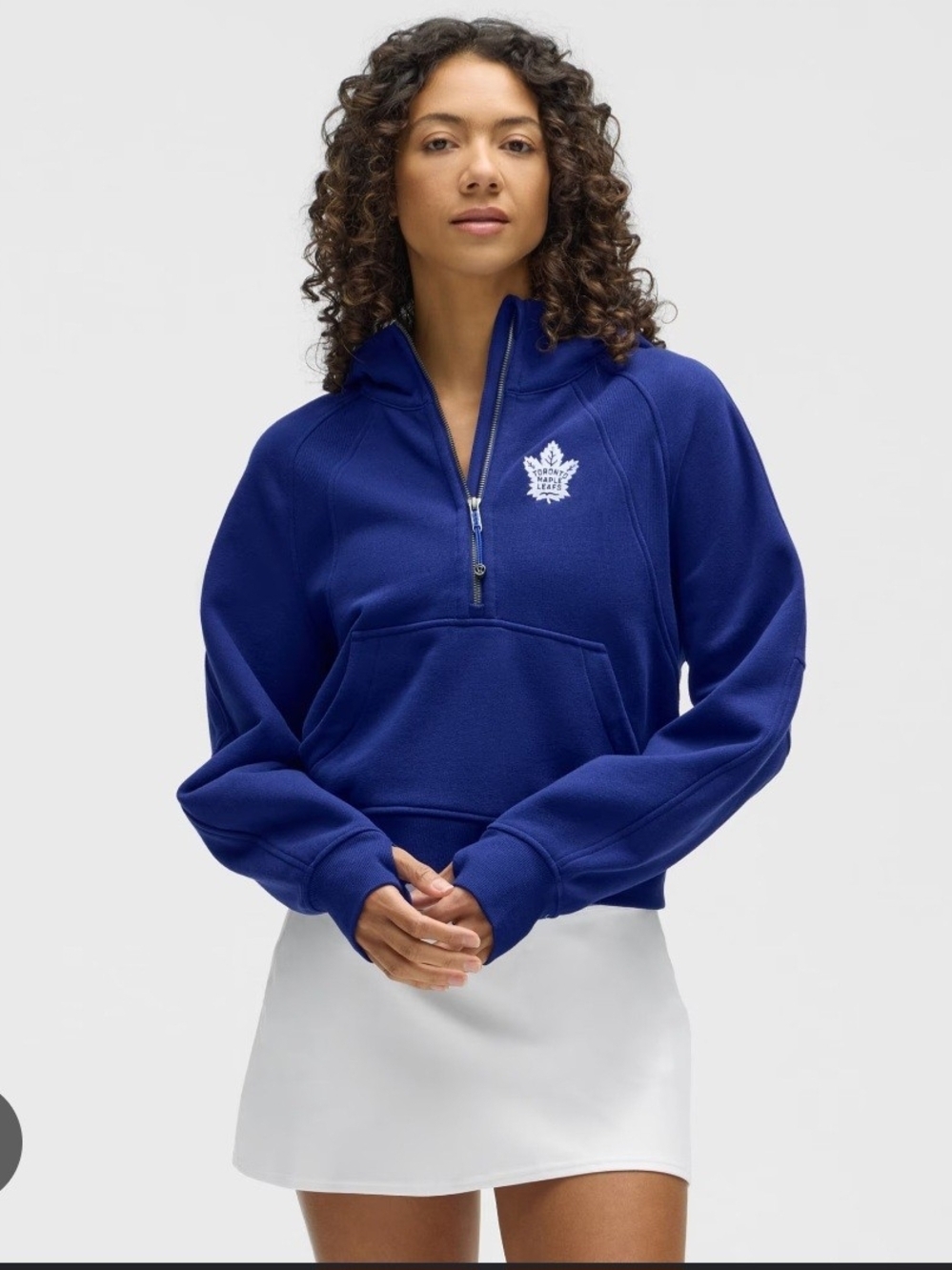 NHL Wmns Toronto Maple Leafs Lululemon Larkspur Scuba Oversized Half-Zip Hoodue